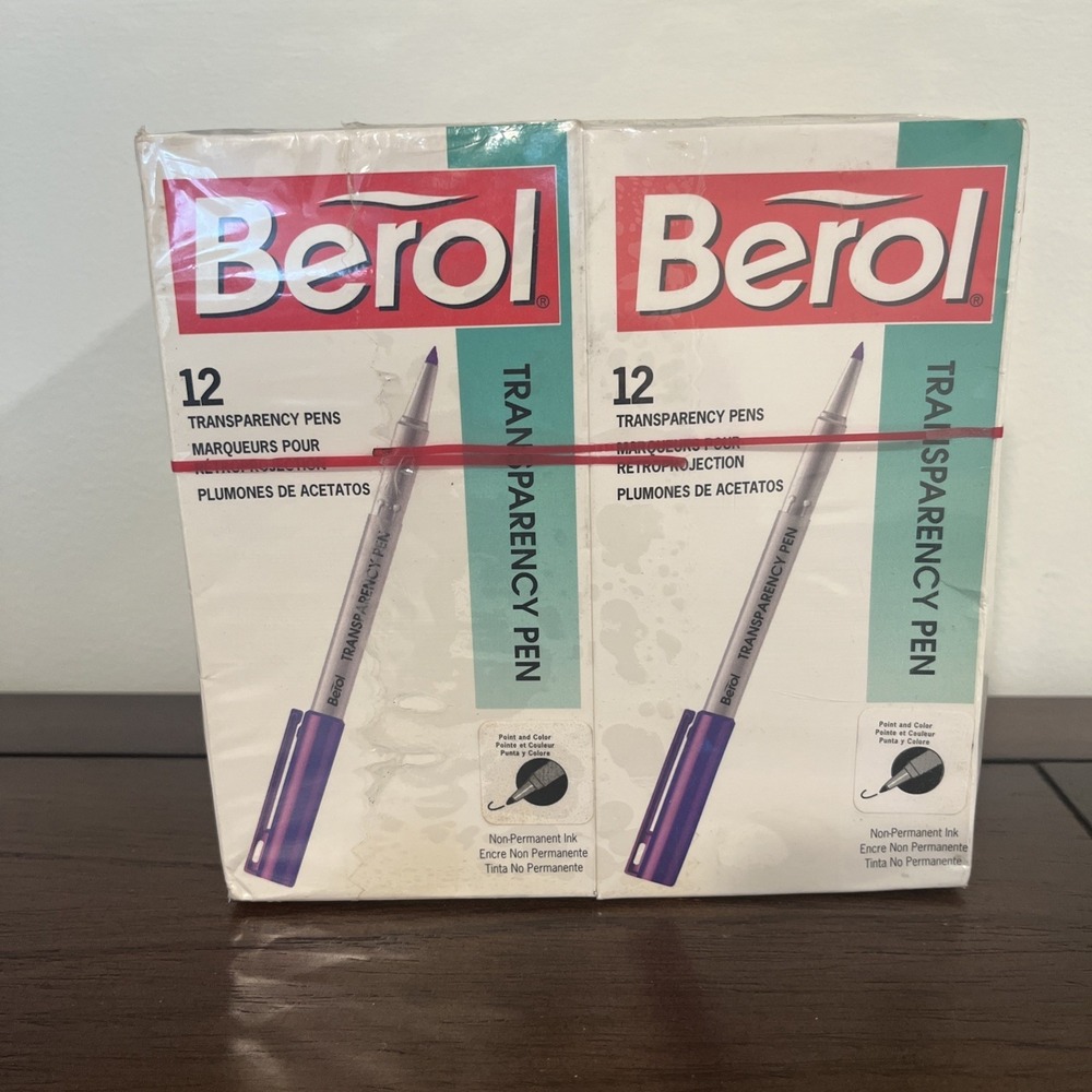 VTG Berol Transparency Pens Black Non-permanent 6 Boxes Of 12